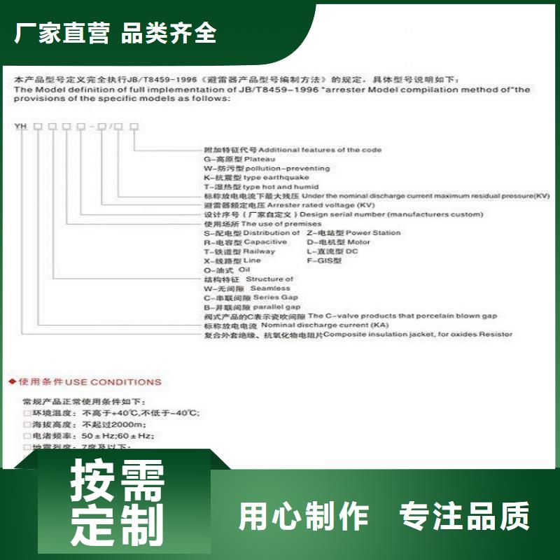 氧化锌避雷器HY10CX4-100/260J规格齐全