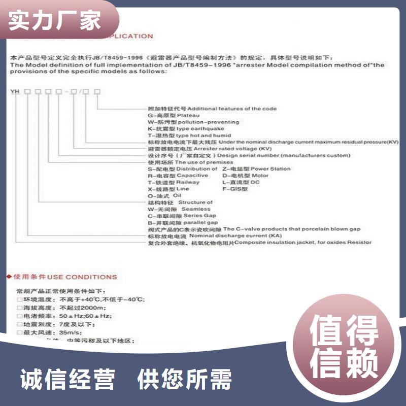 避雷器Y10W1-200/520氧化锌避雷器金属氧化物避雷器厂家