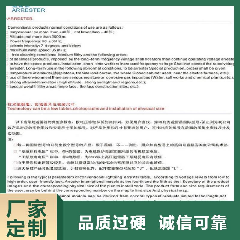 氧化锌避雷器Y1.5W-0.8/3.9欢迎电询